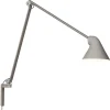 Louis Poulsen NJP vägglampa, lång arm, ljusgrå