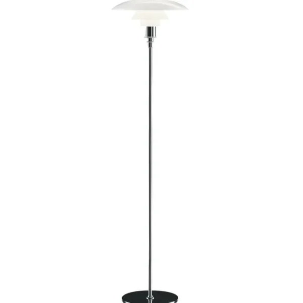 Louis Poulsen PH 3½ –2½ golvlampa, förkromad