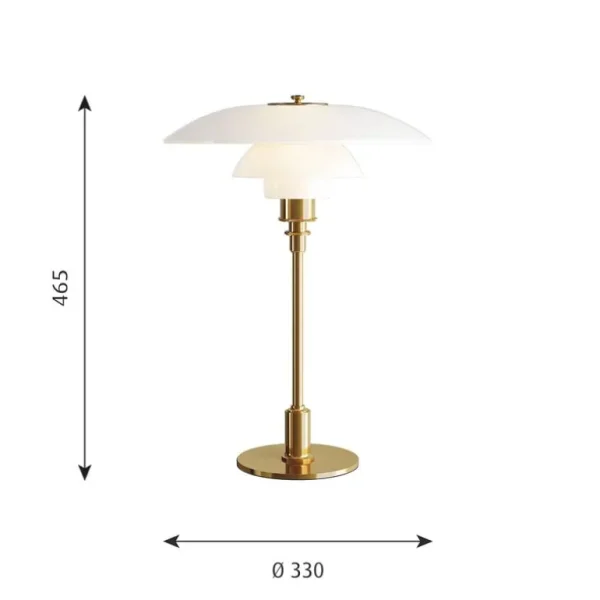 Louis Poulsen PH 3½-2½ bordslampa, metalliserad mässing