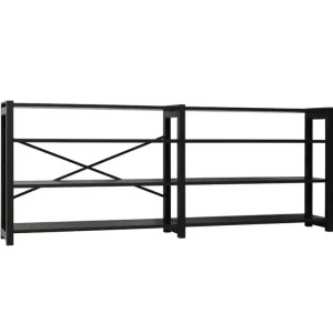 Lundia Classic öppen hylla, dubbel, 204 cm, svart