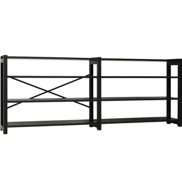 Lundia Classic öppen hylla, dubbel, 204 cm, svart