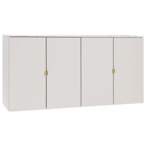 Lundia Fuuga sidobord, 128 cm, väggmontering, cashmere-Terrazzo-mässing