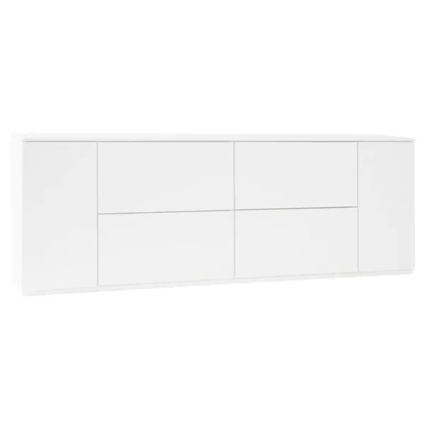 Lundia Fuuga sidobord, 192 cm, lådor och vertikala dörrar, vit