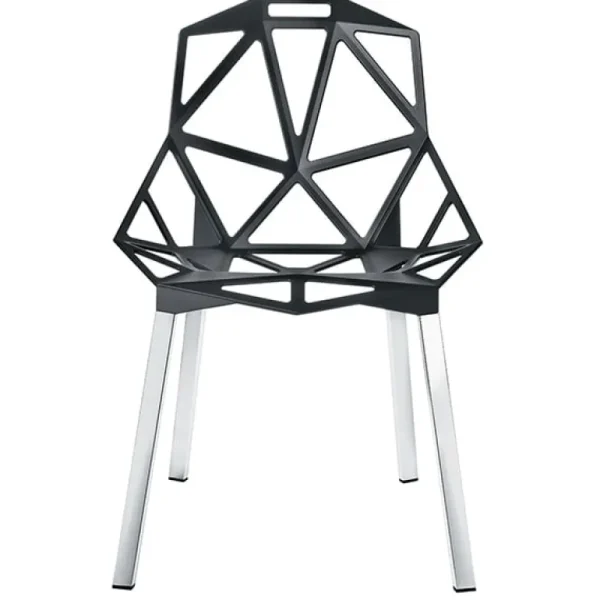 Magis Chair One, antracit, ben i polerad aluminium