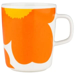 Marimekko Oiva - Iso Unikko 60th Anniversary mugg, 2,5 dl, vit-orange-gul
