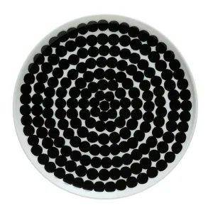 Marimekko Oiva - Siirtolapuutarha tallrik 20 cm, svart - vit