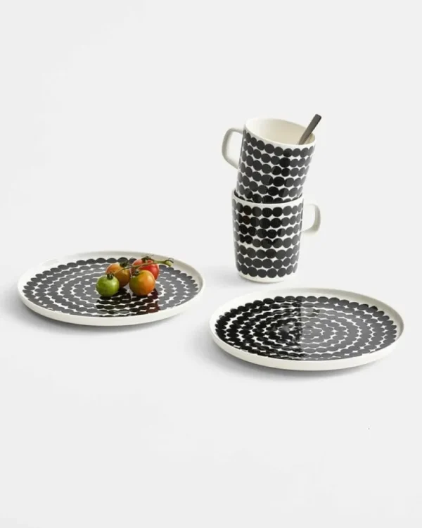 Marimekko Oiva - Siirtolapuutarha tallrik 20 cm, svart - vit