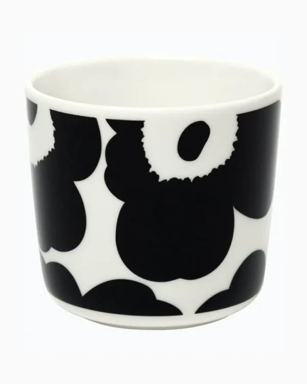 Marimekko Oiva - Unikko kaffekopp utan handtag, 2-pack, vit - svart