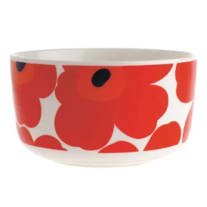 Marimekko Oiva - Unikko skål, 5 dl, vit - röd - blå