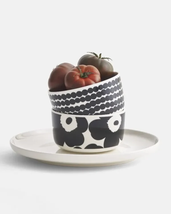 Marimekko Oiva - Unikko skål, 5 dl, vit - svart