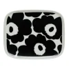 Marimekko Oiva - Unikko tallrik, 15 x 12 cm, vit - svart