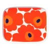 Marimekko Oiva Unikko tallrik 15 x 12 cm, vit - röd - blå