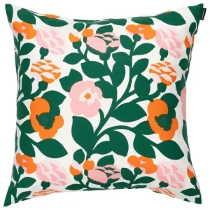 Marimekko Pieni Green Green kuddfodral, 50 x 50 cm, vit-grön-rosa-orange