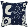Marimekko Unikko Kollaasi, kuddfodral, 50 x 50 cm, linne - mörkblå