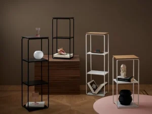 Maze Mixrack golvhylla, mörkbetsad ek - svart