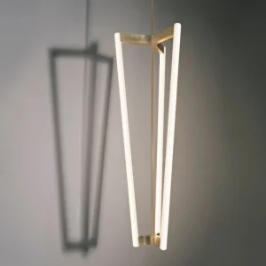 Michael Anastassiades Tube ljuskrona, satinmässing