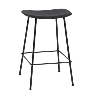 Muuto Fiber barstol, rörbas, svart