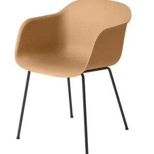 Muuto Fiber fåtölj, rörram, ockra - svart