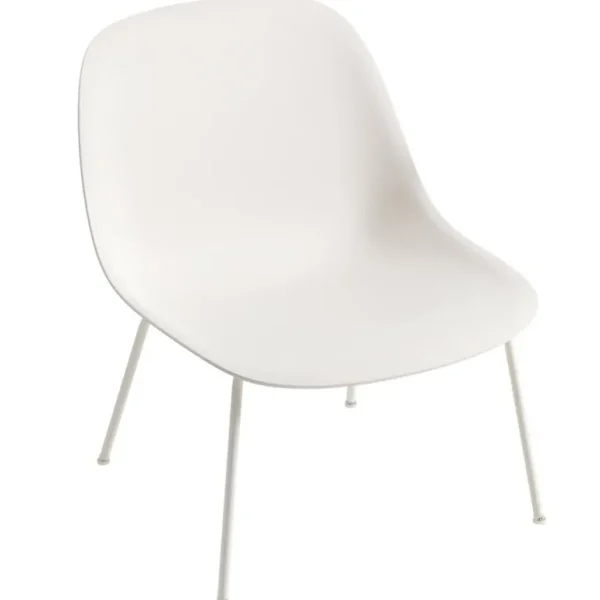 Muuto Fiber loungestol, rörram, vit