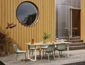 Muuto Fiber Outdoor stol, mattgrön