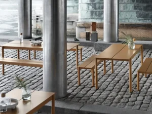 Muuto Linear Steel bänk 110 cm, burnt orange