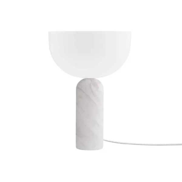 New Works Kizu bordslampa, liten, vit marmor