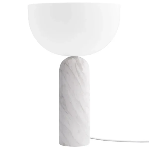 New Works Kizu bordslampa, stor, vit marmor