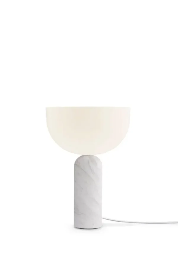 New Works Kizu bordslampa, liten, vit marmor