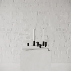 Nichba Structure ljusstake, 3 st, svart