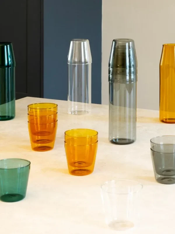Nine Mjölkglas, 2-pack, aqua