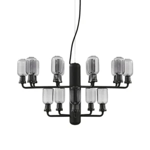 Normann Copenhagen Amp ljuskrona, liten, rök - svart
