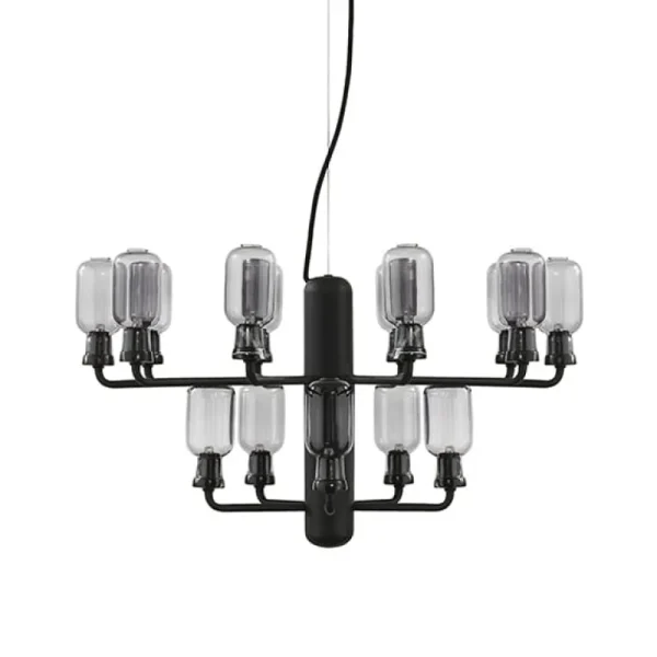 Normann Copenhagen Amp ljuskrona, liten, rök - svart