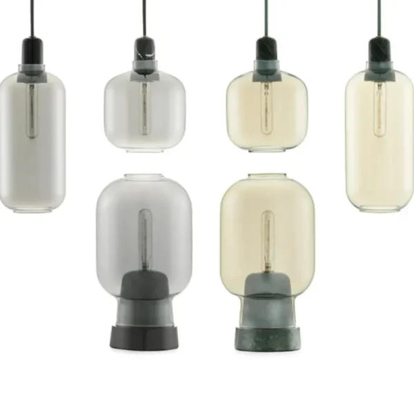 Normann Copenhagen Amp pendellampa, liten, guld - grön