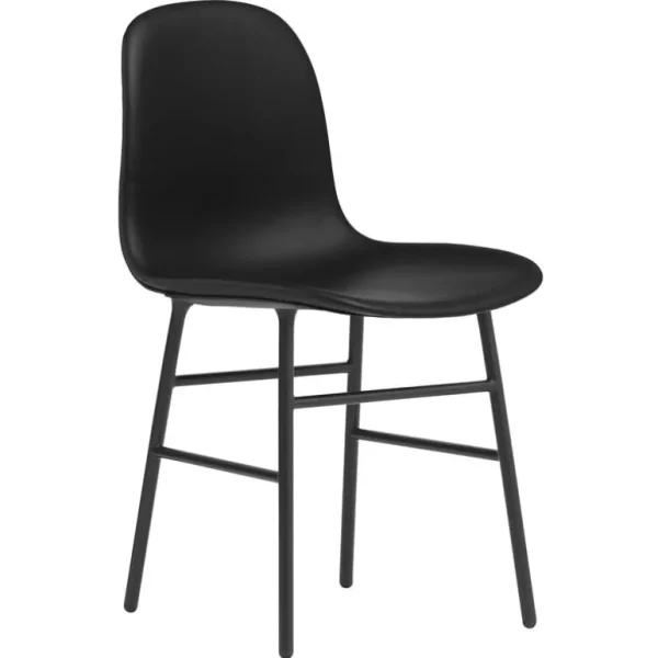 Normann Copenhagen Form stol, svart stål - svart läder Ultra