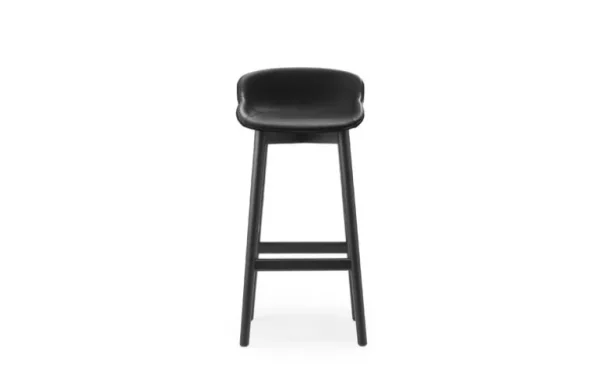 Normann Copenhagen Hyg barstol, 75 cm, svart ek - svart läder Ultra