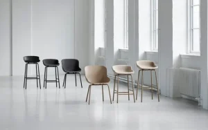 Normann Copenhagen Hyg barstol, 75 cm, svart - svart läder Ultra