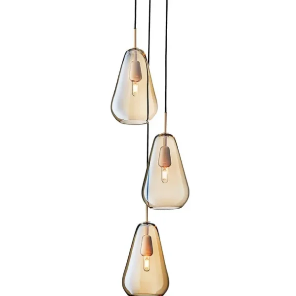 Nuura Anoli 3 pendellampa, guld