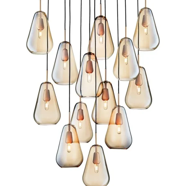 Nuura Anoli 13 pendellampa, guld