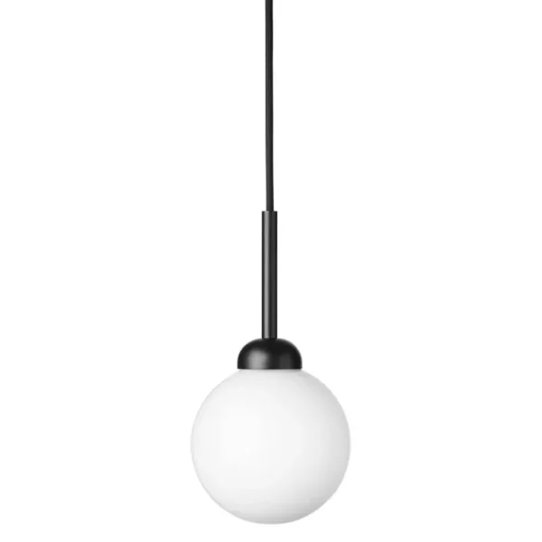 Nuura Apiales 1 hänglampa, satin svart - opalvit