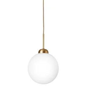 Nuura Apiales 1 pendellampa, stor, brushed brass - opal white