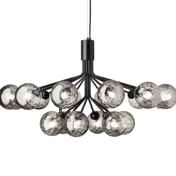 Nuura Apiales 18 pendellampa, satin black - optic smoked