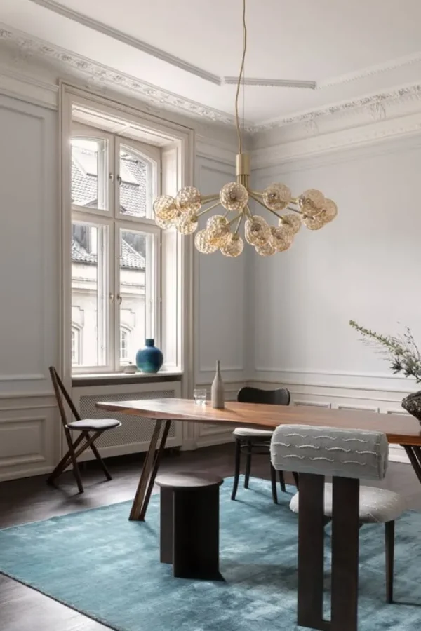 Nuura Apiales 18 pendellampa, brushed brass - optic gold