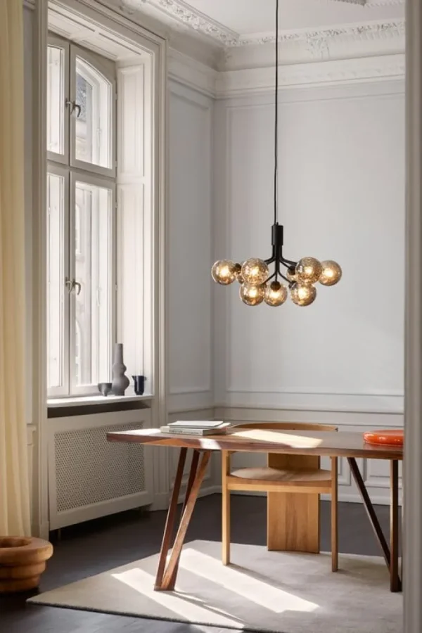 Nuura Apiales 9 pendellampa, satin black - optic smoked