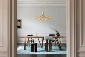 Nuura Apiales 18 pendellampa, brushed brass - optic gold