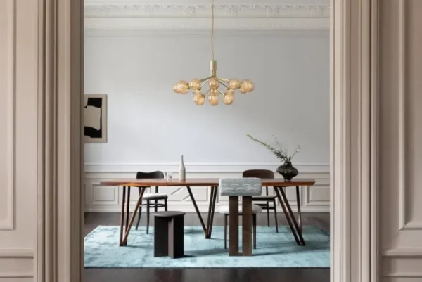 Nuura Apiales 18 pendellampa, brushed brass - optic gold