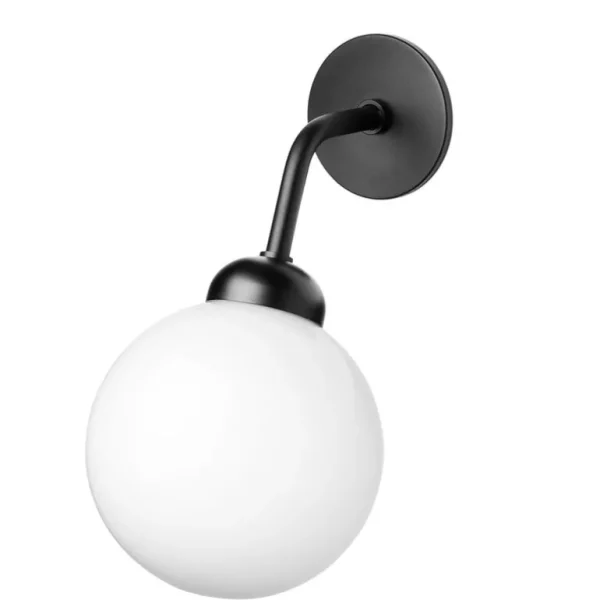 Nuura Apiales vägglampa, fast installation, satin svart - opal vit
