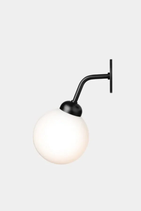Nuura Apiales vägglampa, fast installation, satin svart - opal vit