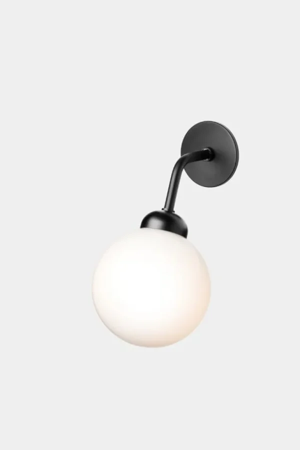 Nuura Apiales vägglampa, fast installation, satin svart - opal vit