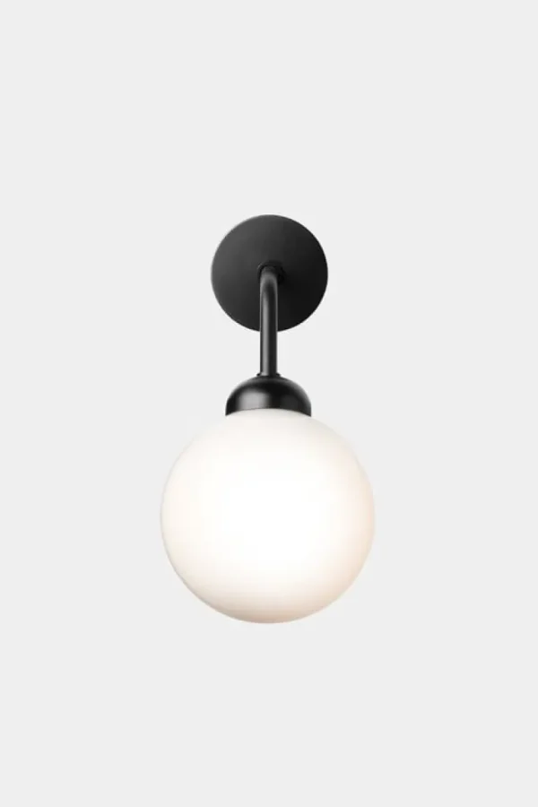 Nuura Apiales vägglampa, fast installation, satin svart - opal vit