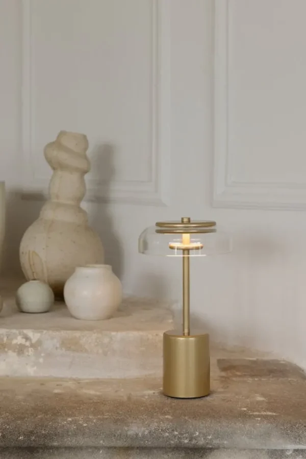 Nuura Blossi Mini bärbar bordslampa, nordisk guld - klar